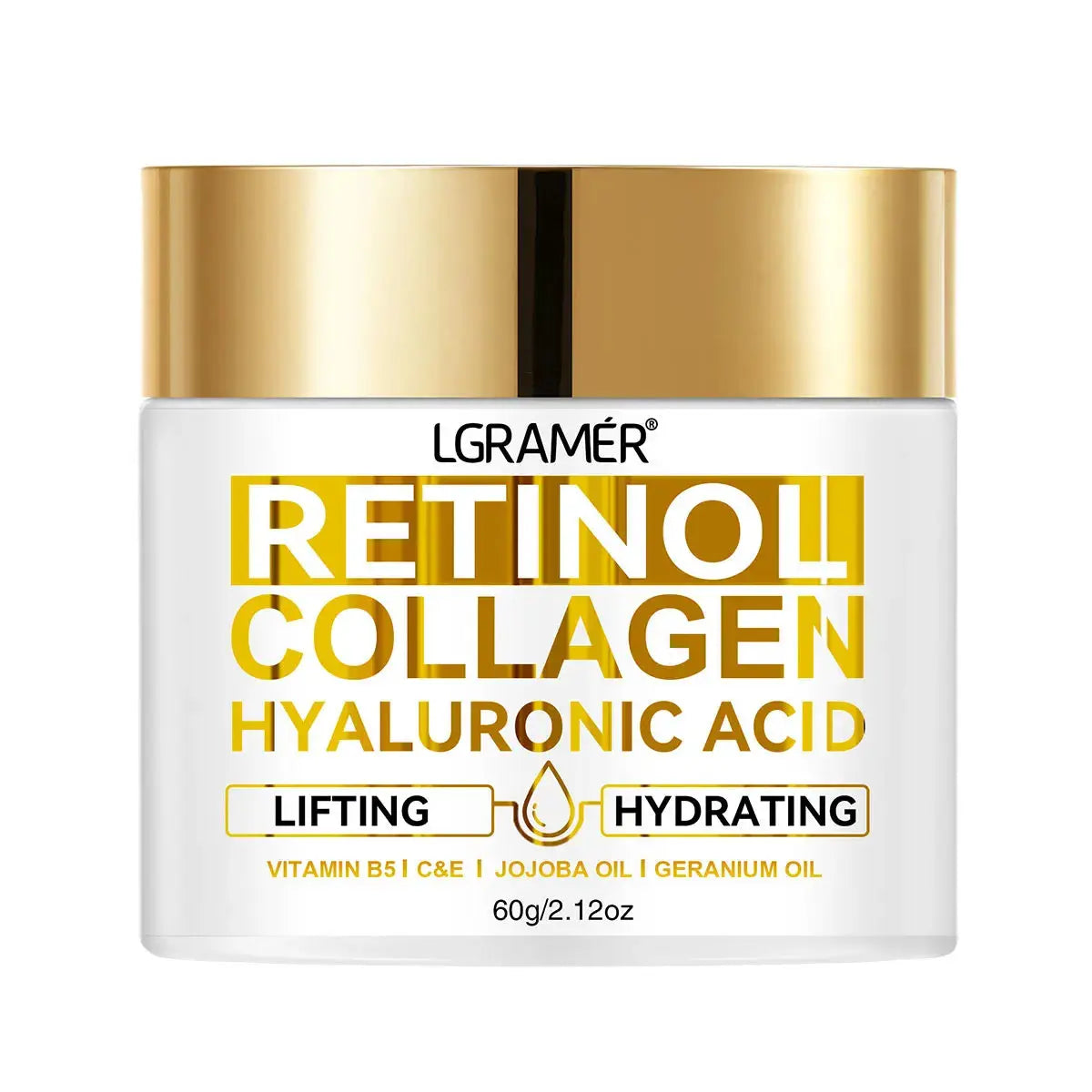 Retinol Moisturizing Cream with Collagen and Hyaluronic Acid for Wrinkle Reduction - Skin Care for Men and Women
