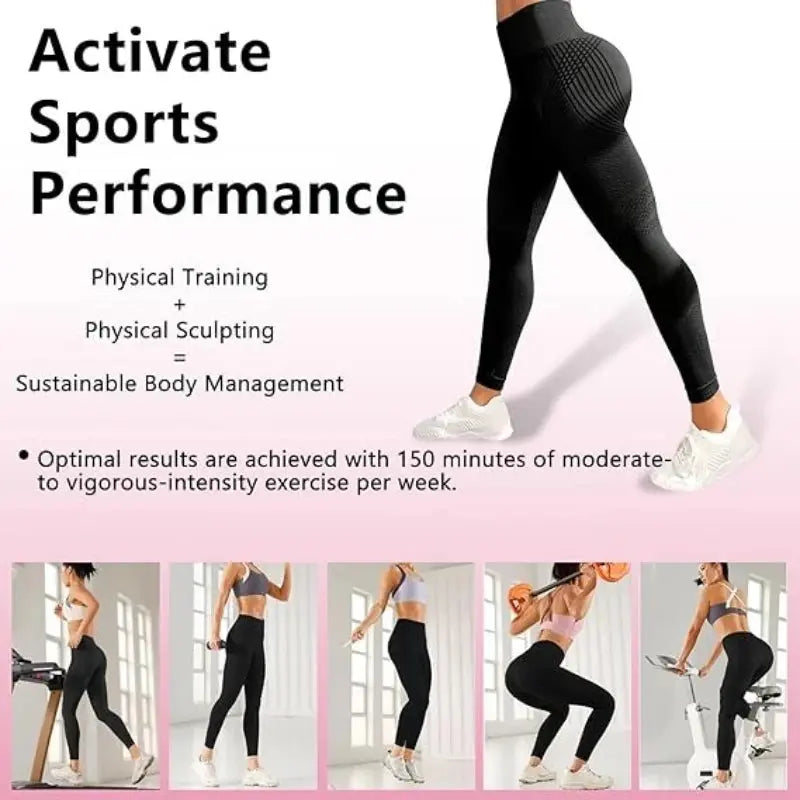 High-Waisted Seamless Compression Leggings for Women - Cellulite Reduction and Silhouette Enhancement Yoga and Fitness Pants