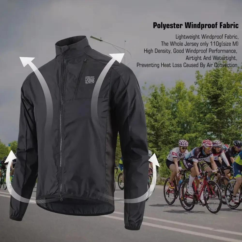 Men's Ultralight Windproof Cycling Jacket 2025 - Long Sleeve Black & Yellow MTB Sports Windbreaker