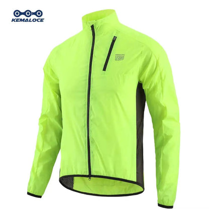 Men's Ultralight Windproof Cycling Jacket 2025 - Long Sleeve Black & Yellow MTB Sports Windbreaker