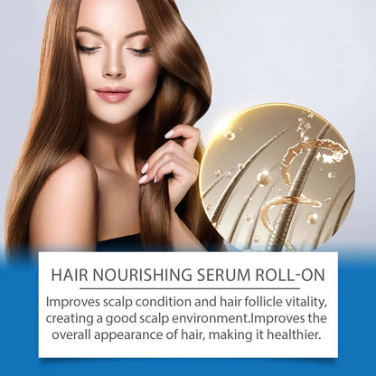 Premium Hair Growth Serum for Follicle Nourishment and Scalp Health - Essential Oil Roller for Smoothing Dry and Frizzy Hair
