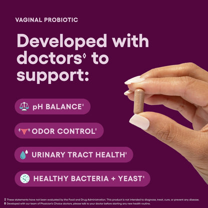 Physician's Choice Women's Vaginal Probiotic – 6 Billion CFU, pH Balance, Odor Control, 30 Capsules