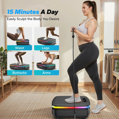 MERACH Vibration Plate Exercise Machine with Light Whole Body Workout 