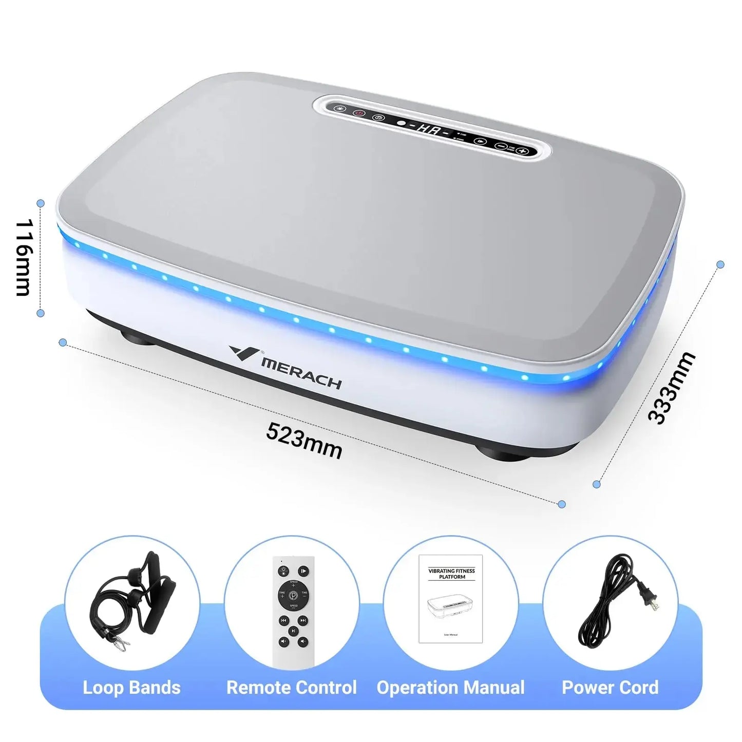 MERACH Vibration Plate Exercise Machine with Light Whole Body Workout 