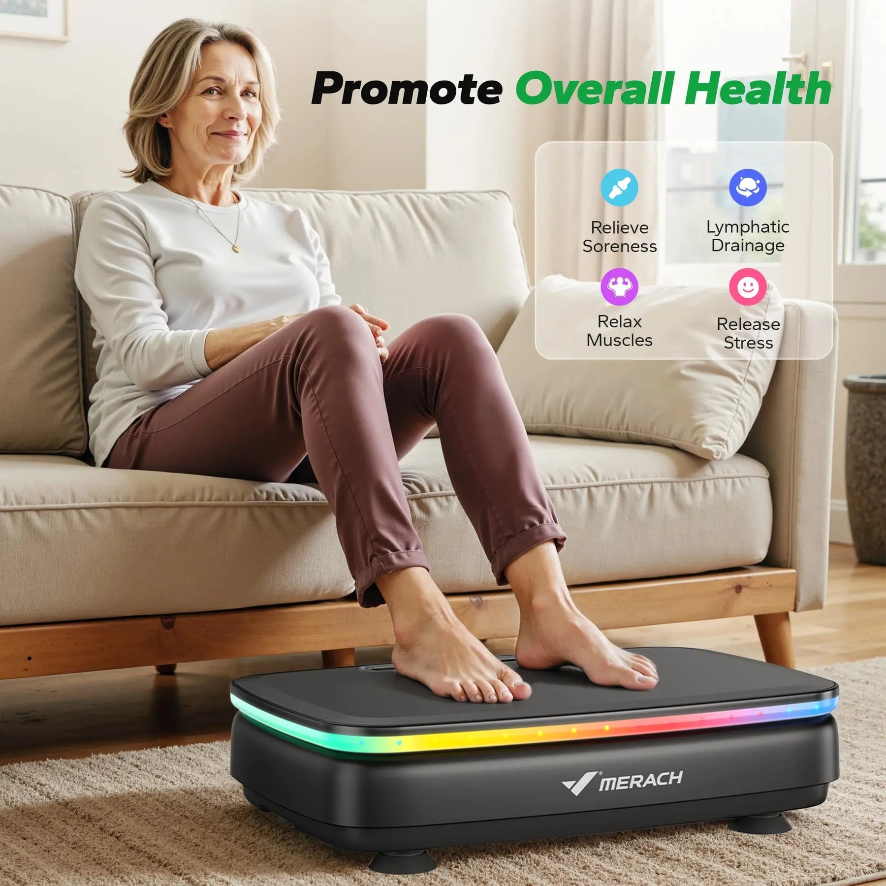 MERACH Vibration Plate Exercise Machine with Light Whole Body Workout 