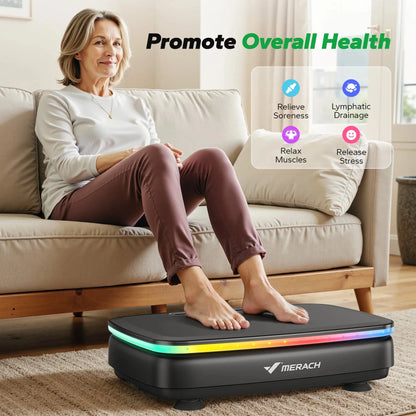 MERACH Vibration Plate Exercise Machine with Light Whole Body Workout 