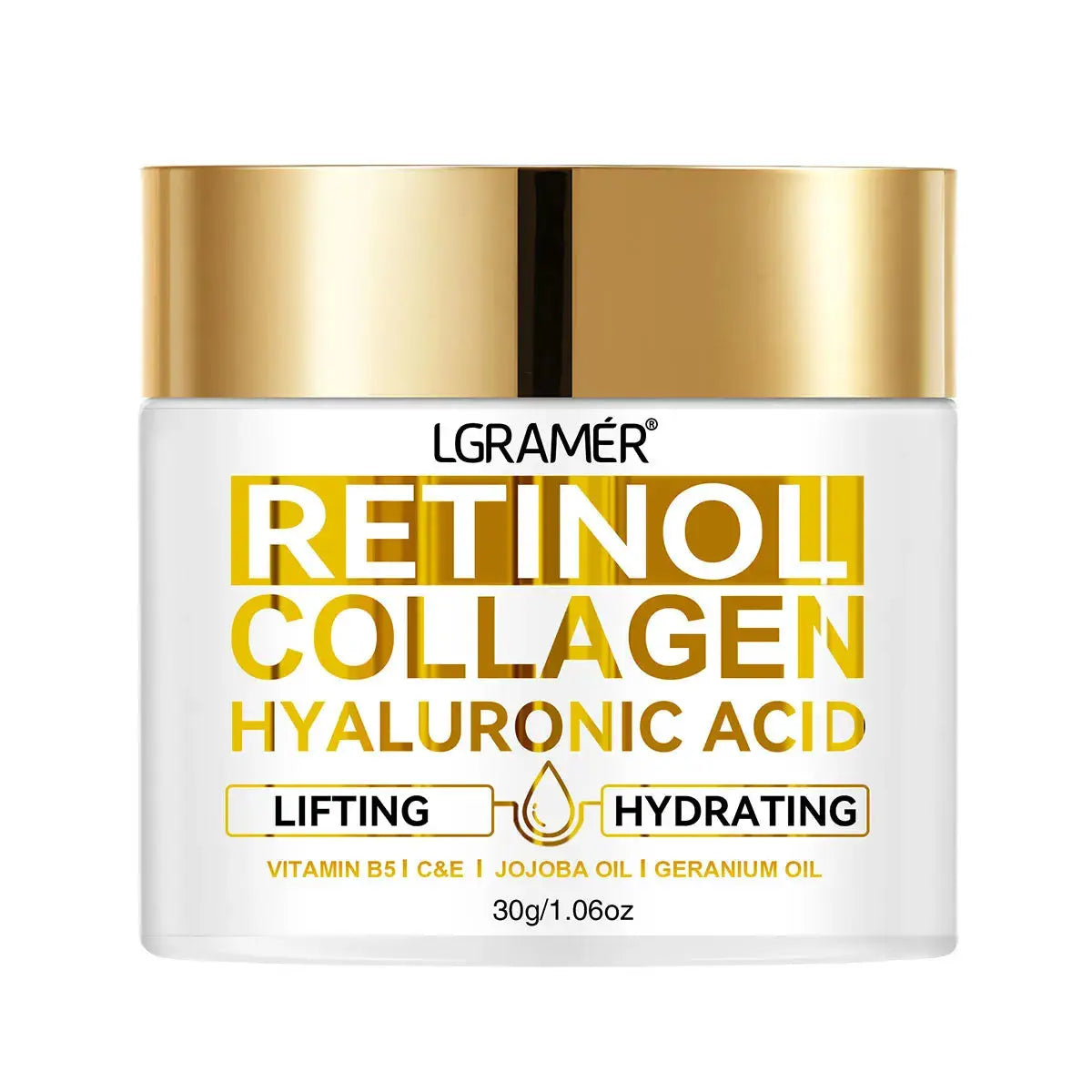 Retinol Moisturizing Cream with Collagen and Hyaluronic Acid for Wrinkle Reduction - Skin Care for Men and Women