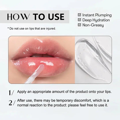 Reedle Shot Lip Plumper Oil - Hydrating and Volumizing Clear High-Shine Lip Gloss with Microneedling Effect for Long-Lasting Moisture