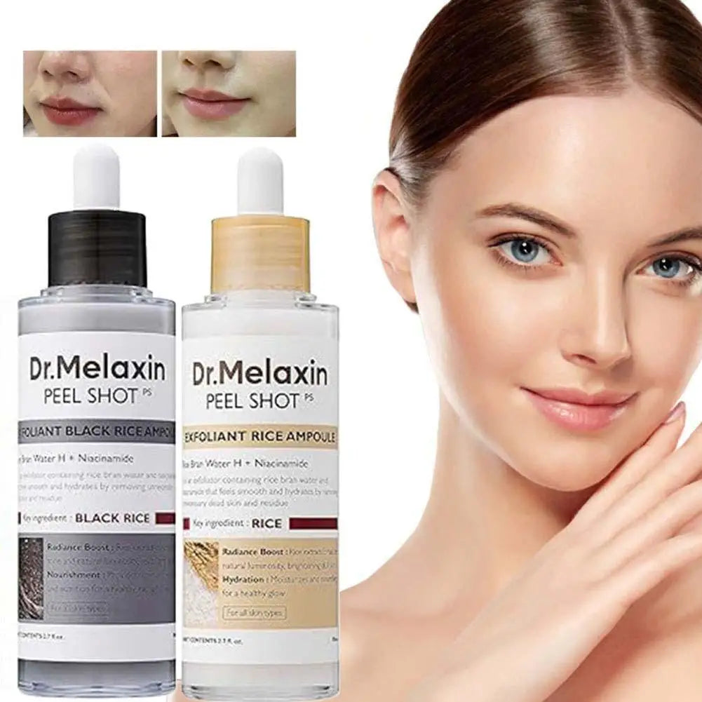 Dr. Melaxin Rice Exfoliating Serum - Hydrating Facial Moisturizer for Blackhead Removal and Pore Minimization in Korean Skincare