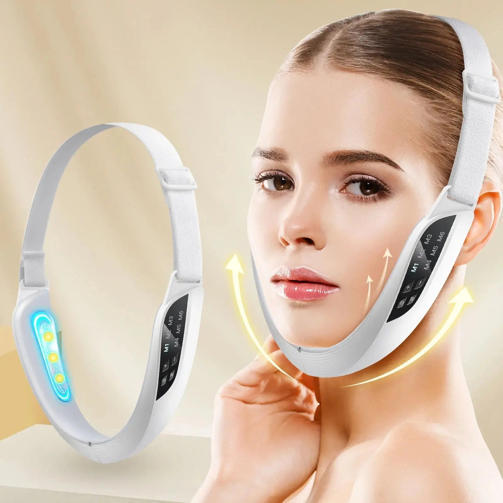 Transform Your Skin with the Electric V-Face Lifting Beauty Device: 6 Modes & 8 Levels of EMS Micro-Current for Ultimate Firming and Double Chin Reduction