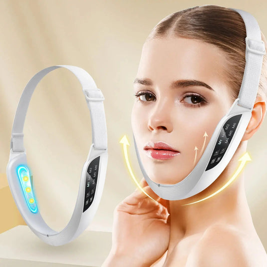 Transform Your Skin with the Electric V-Face Lifting Beauty Device: 6 Modes & 8 Levels of EMS Micro-Current for Ultimate Firming and Double Chin Reduction