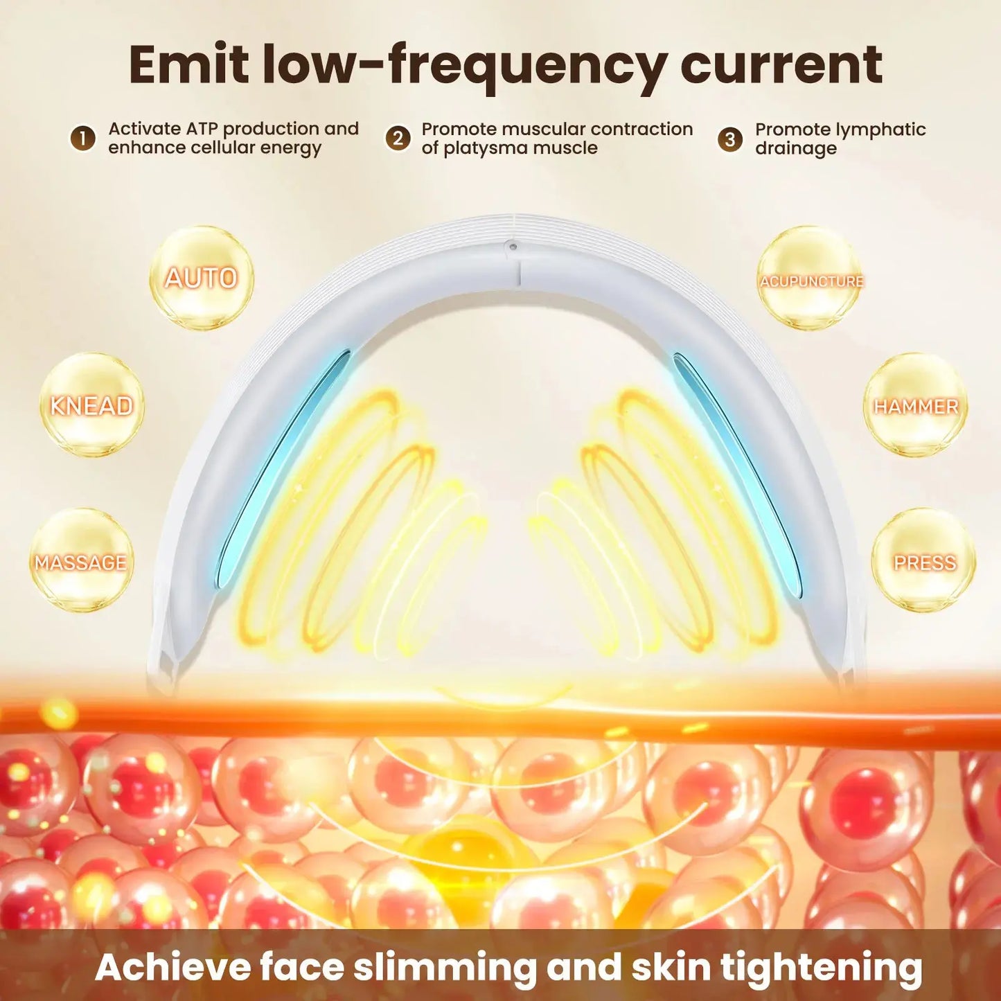 Transform Your Skin with the Electric V-Face Lifting Beauty Device: 6 Modes & 8 Levels of EMS Micro-Current for Ultimate Firming and Double Chin Reduction