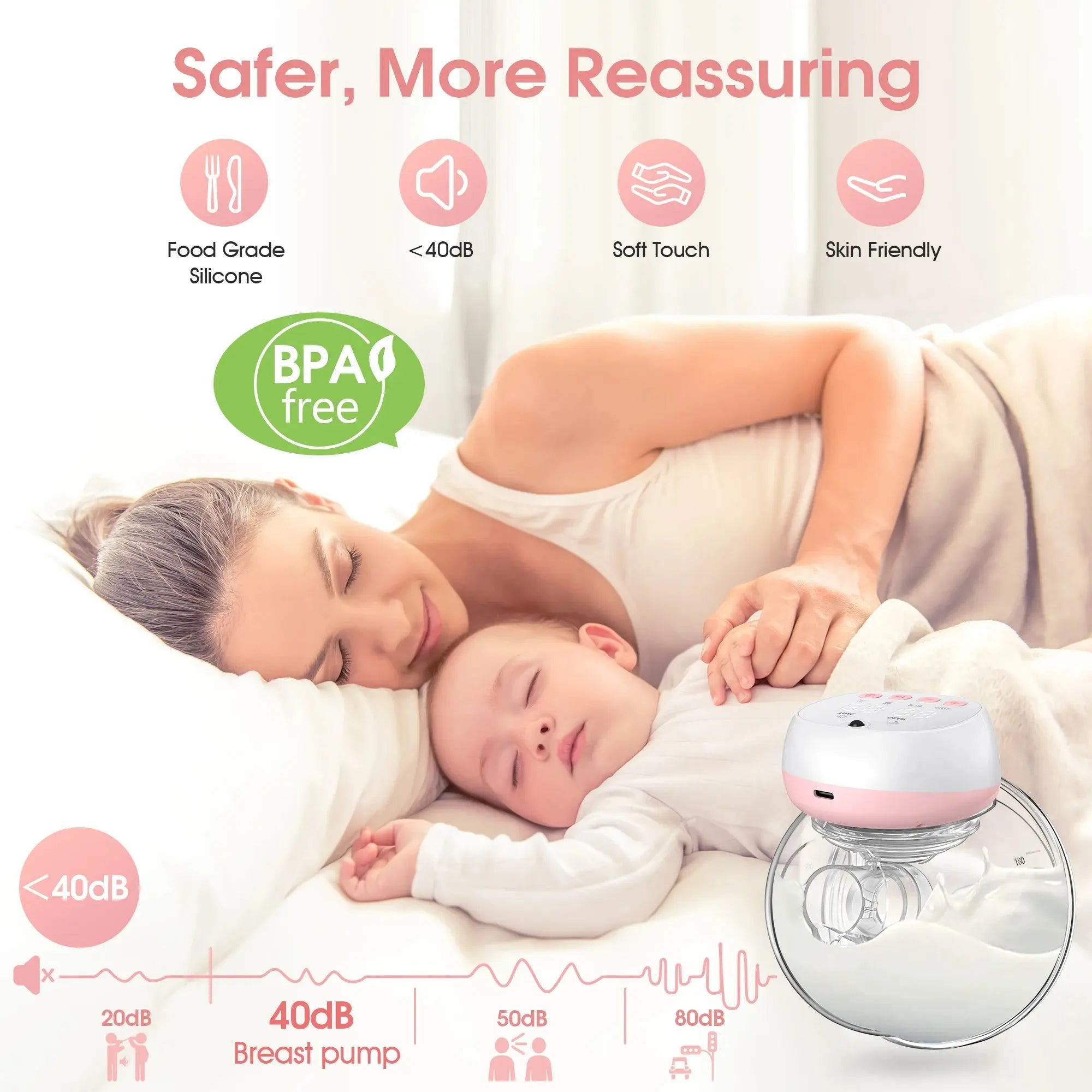2-Pack Electric Wearable Breast Pump - Silent, Painless Automatic Milk Extractor with Comfort Features and 1200mAh USB Rechargeable Battery