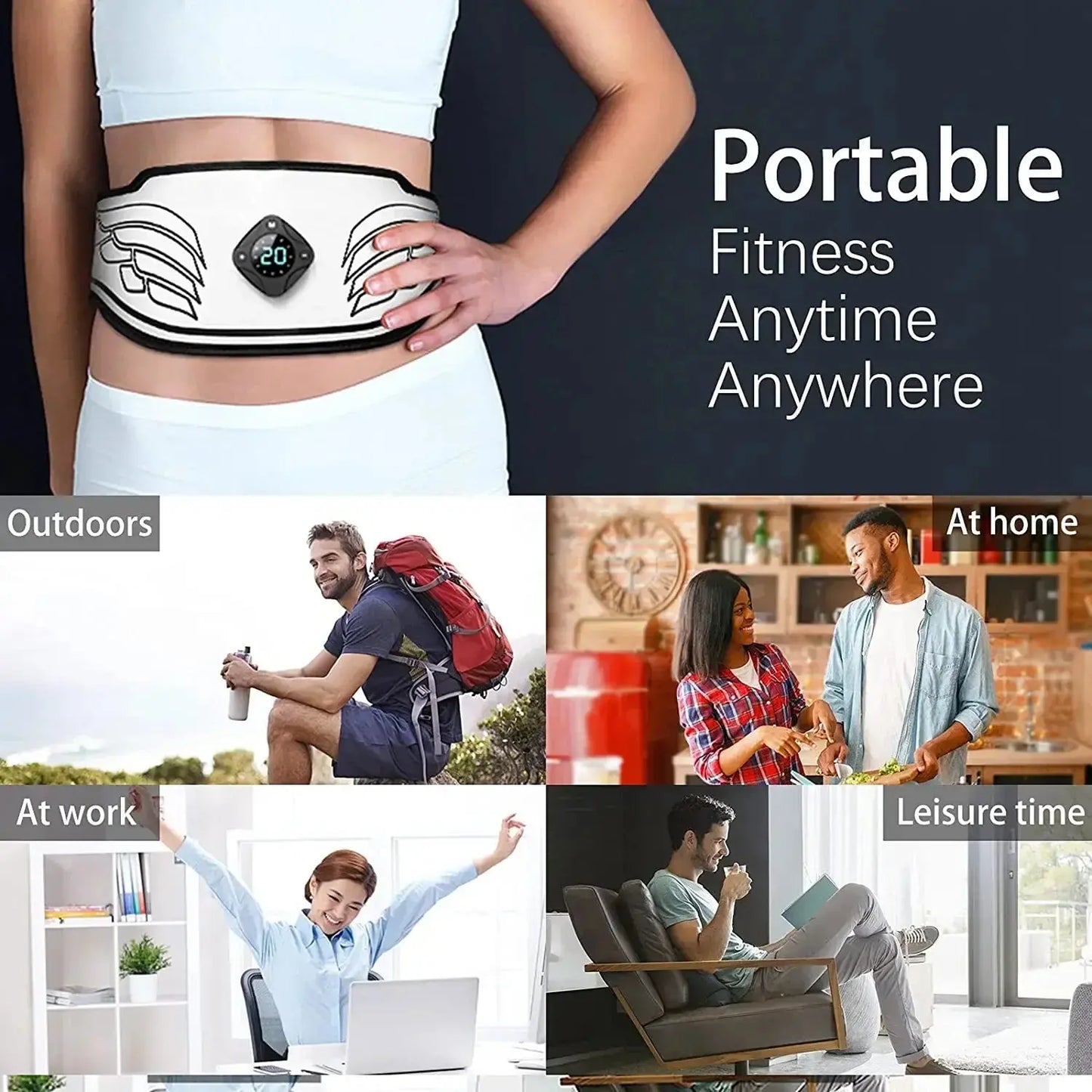 Cutting-Edge EMS Abdominal Muscle Stimulator Belt with Convenient LCD Display for Optimal Home Fitness and Effective Weight Loss