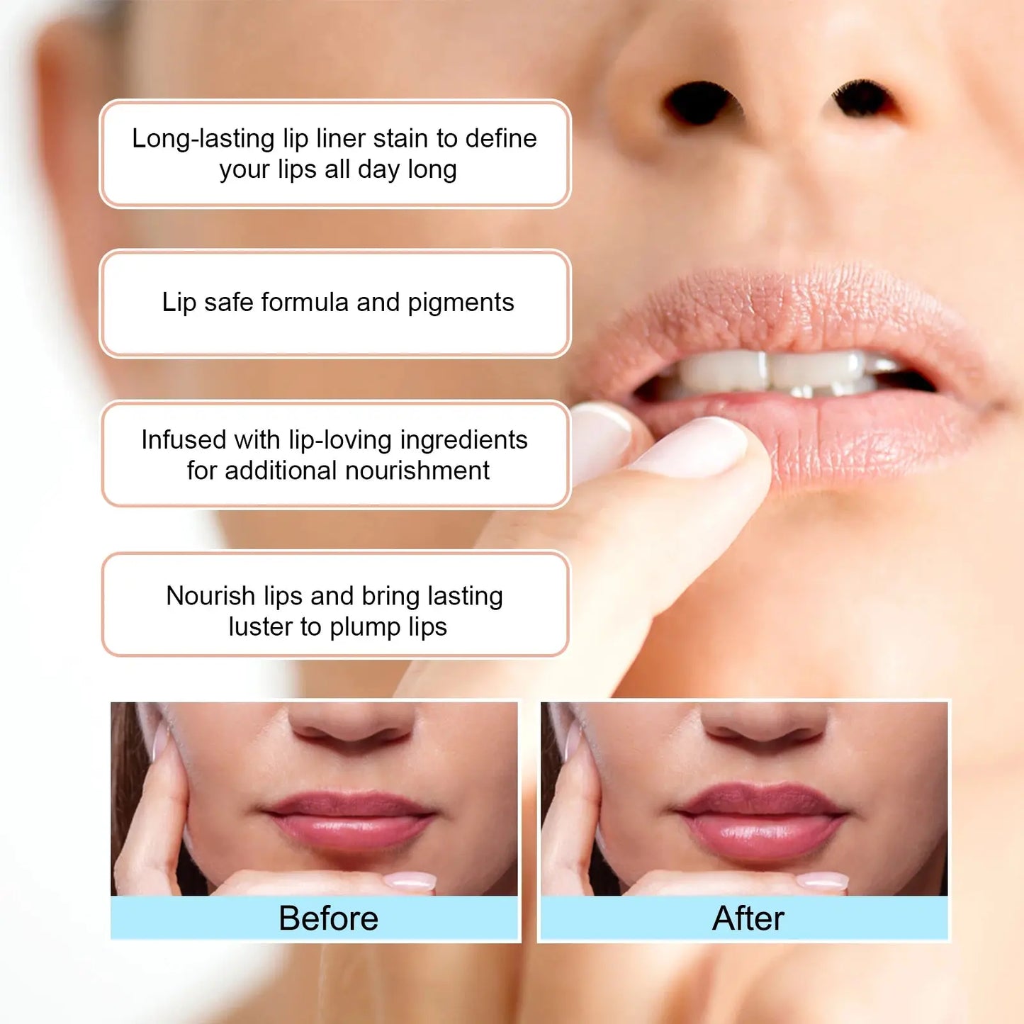 Long-Lasting Lip Liner Stain with Nourishing Formula for Plump, Luscious Lips