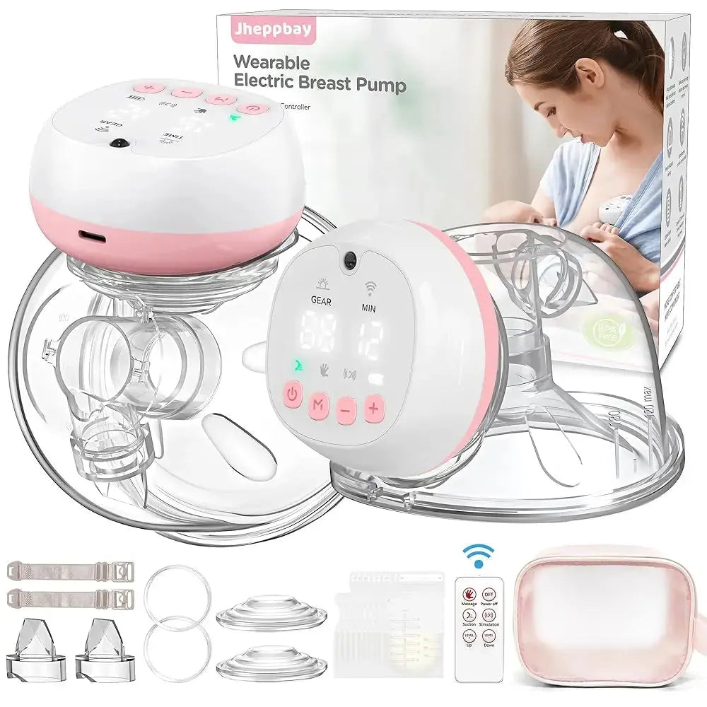 2-Pack Electric Wearable Breast Pump - Silent, Painless Automatic Milk Extractor with Comfort Features and 1200mAh USB Rechargeable Battery