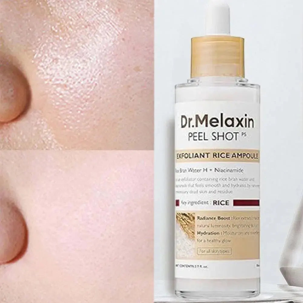 Dr. Melaxin Exfoliating Essence Peel Shot with White and Black Rice - Gentle Moisturizing Serum for Korean Skin Care