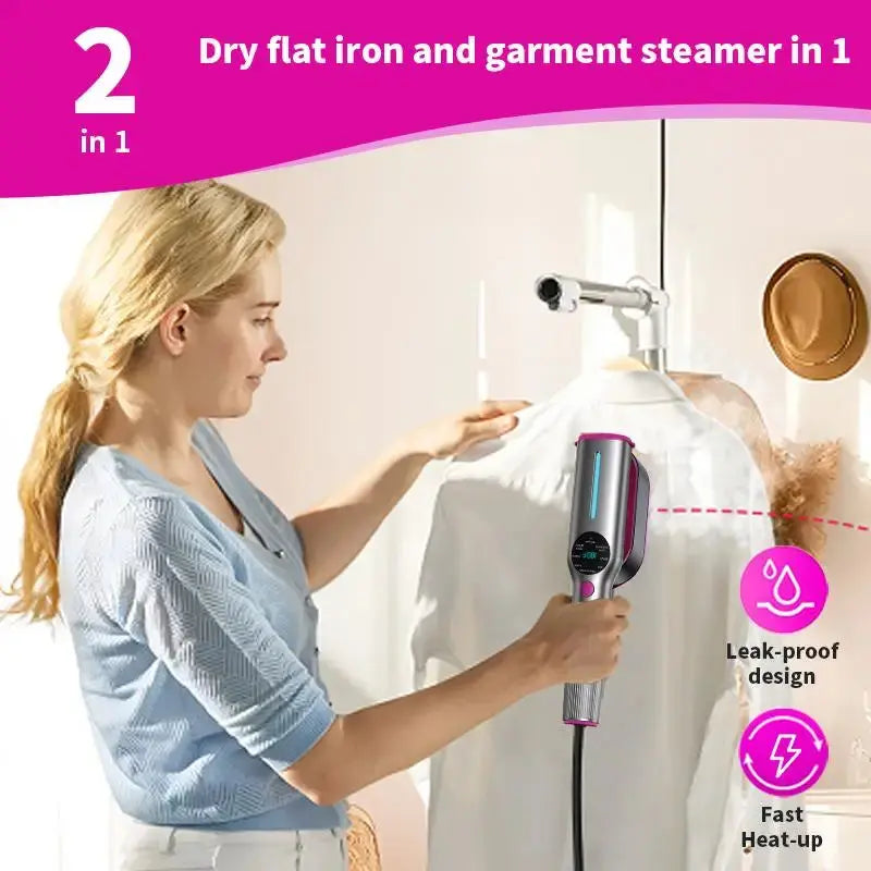 Experience Effortless Clothing Care with the Dr. Flash Portable Garment Steamer - 7 Steam Modes, Rapid 5-Second Heating, and 90° Swivel Design for Ultimate Convenience