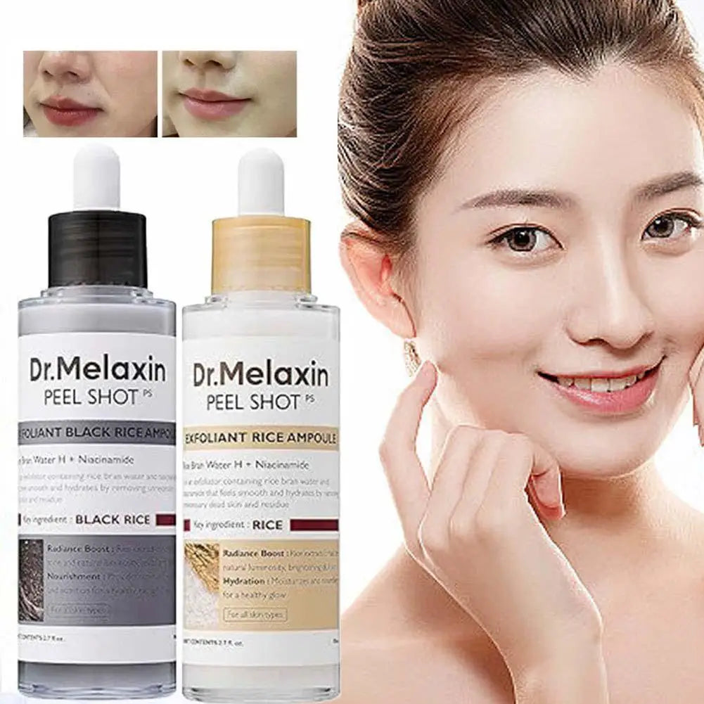 Dr. Melaxin Rice Exfoliating Serum - Hydrating Facial Moisturizer for Blackhead Removal and Pore Minimization in Korean Skincare