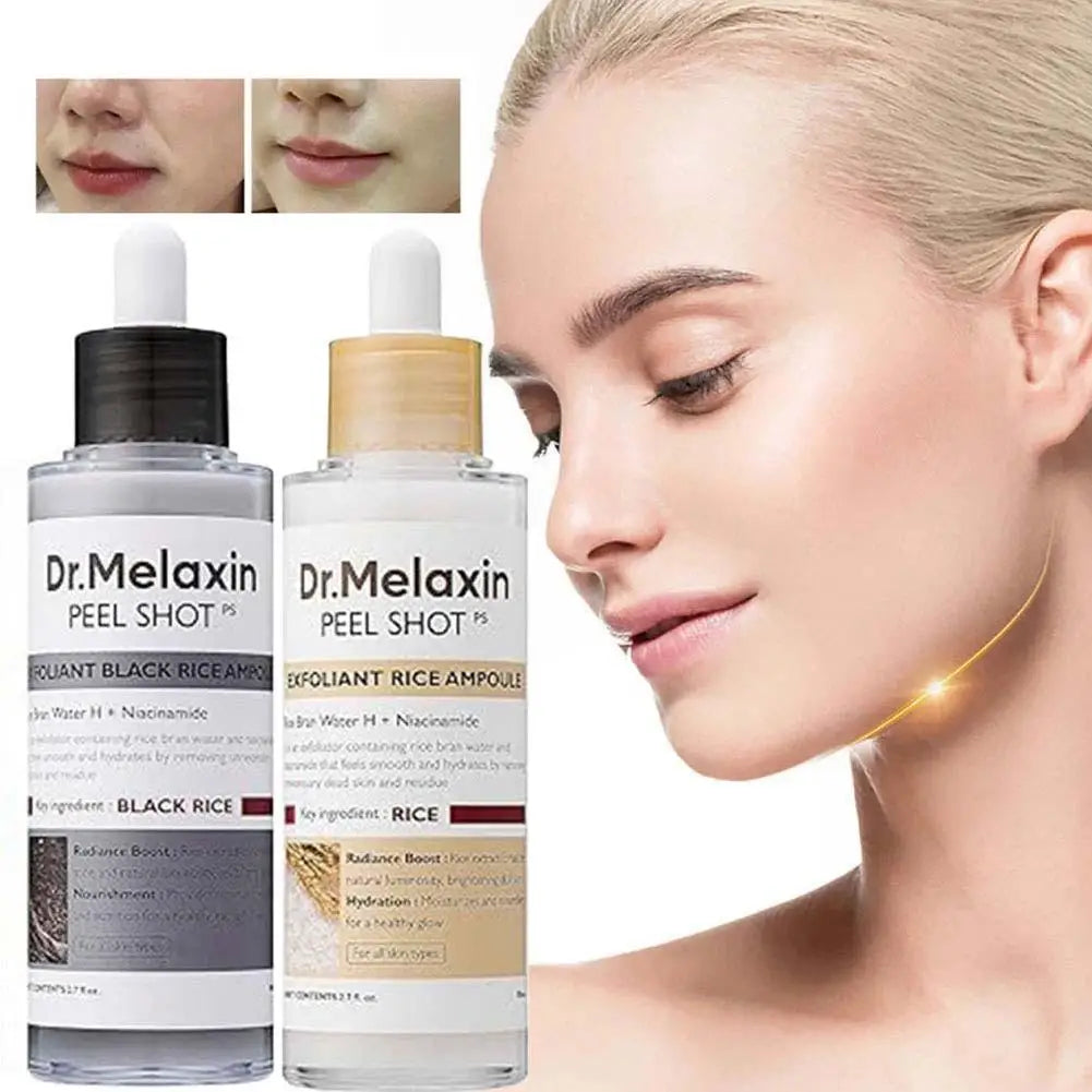 Dr. Melaxin Rice Exfoliating Serum - Hydrating Facial Moisturizer for Blackhead Removal and Pore Minimization in Korean Skincare