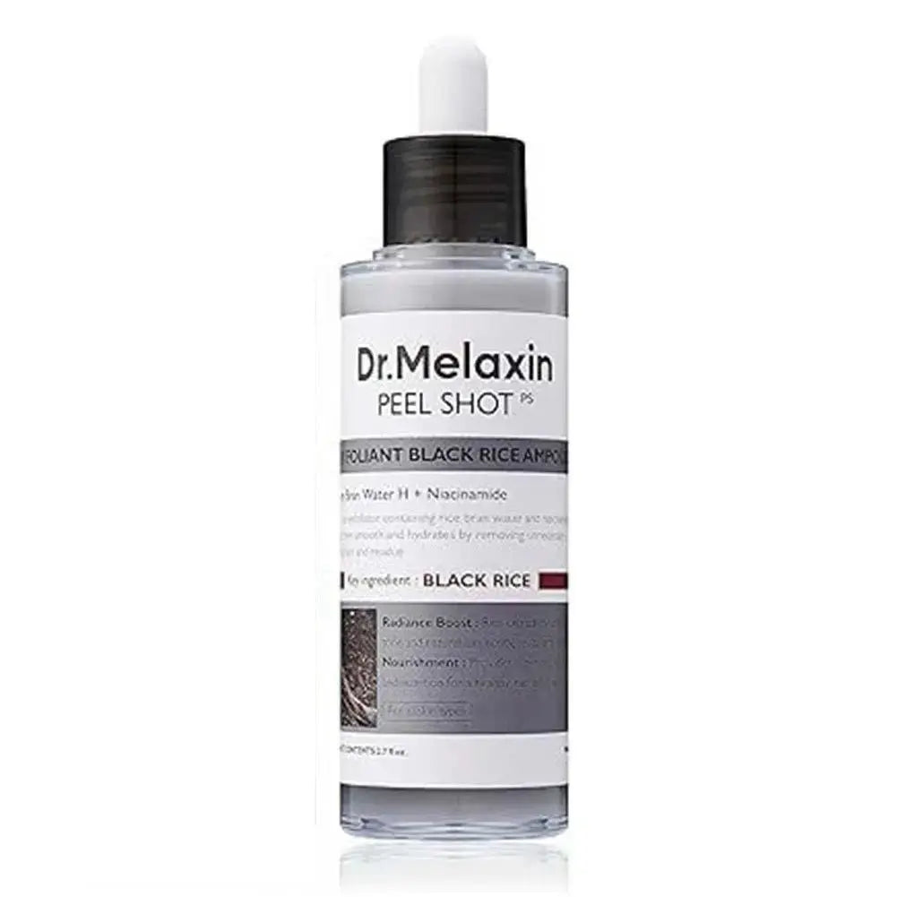 Dr. Melaxin Exfoliating Essence Peel Shot with White and Black Rice - Gentle Moisturizing Serum for Korean Skin Care