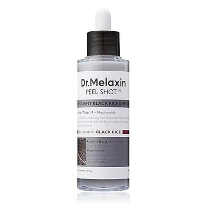 Dr. Melaxin Exfoliating Essence Peel Shot with White and Black Rice - Gentle Moisturizing Serum for Korean Skin Care
