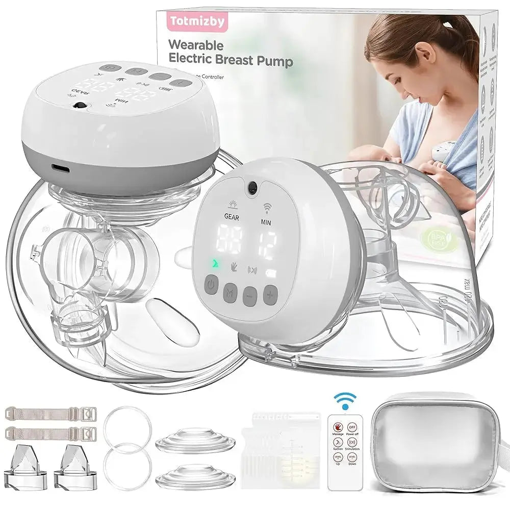 2-Pack Electric Wearable Breast Pump - Silent, Painless Automatic Milk Extractor with Comfort Features and 1200mAh USB Rechargeable Battery