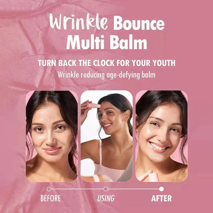 Korean Wrinkle Bounce Multi Balm: All-in-One Hydrating Moisturizer Stick for Face, Lips, Eyes, and Neck
