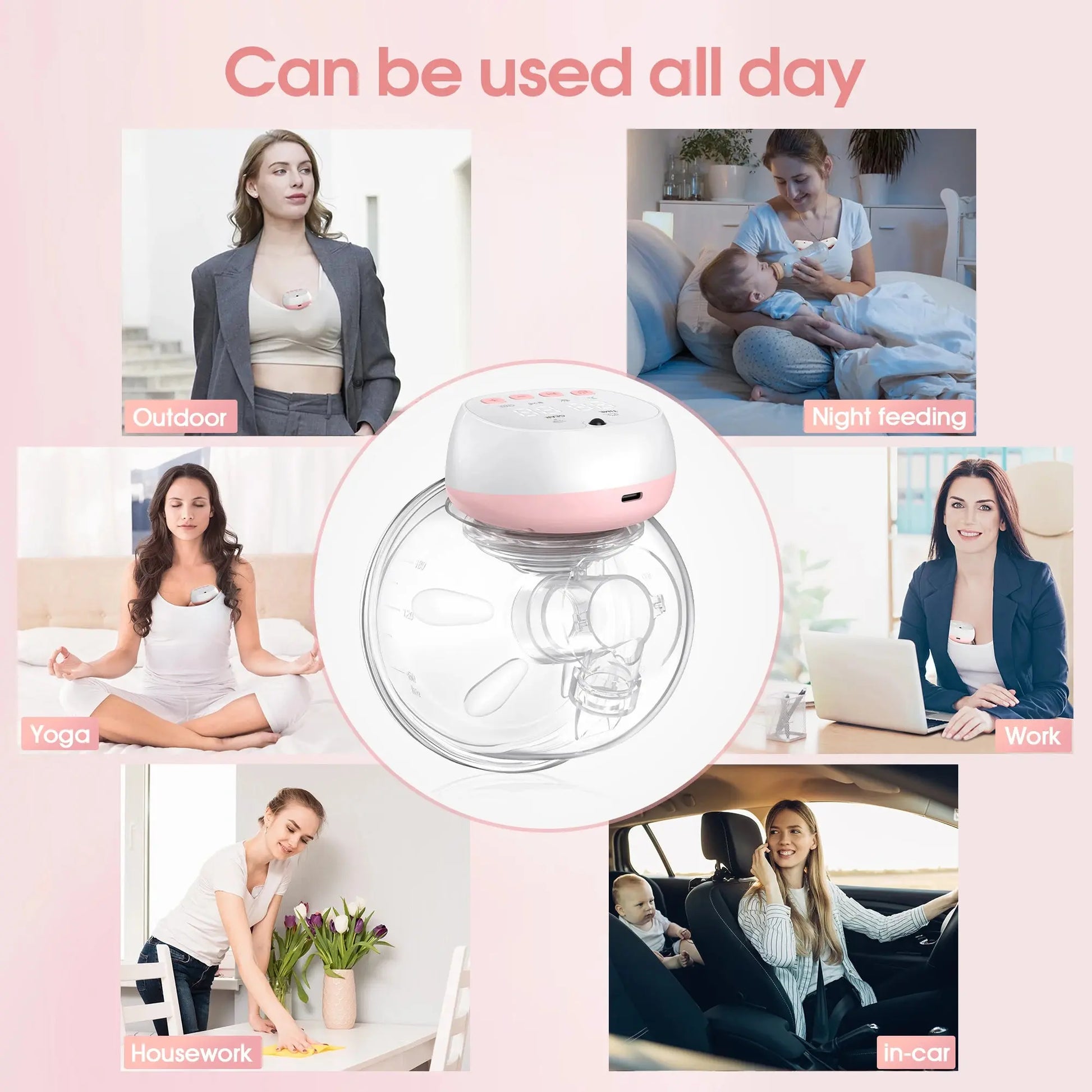 2-Pack Electric Wearable Breast Pump - Silent, Painless Automatic Milk Extractor with Comfort Features and 1200mAh USB Rechargeable Battery