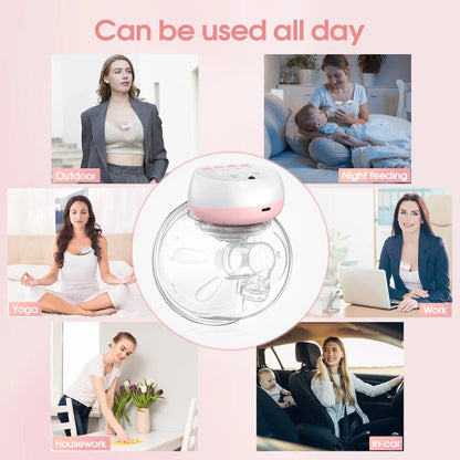 2-Pack Electric Wearable Breast Pump - Silent, Painless Automatic Milk Extractor with Comfort Features and 1200mAh USB Rechargeable Battery