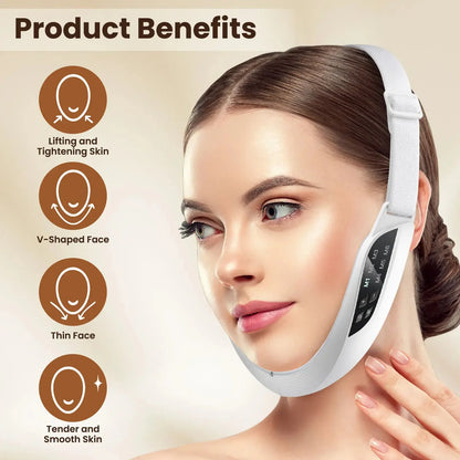 Transform Your Skin with the Electric V-Face Lifting Beauty Device: 6 Modes & 8 Levels of EMS Micro-Current for Ultimate Firming and Double Chin Reduction