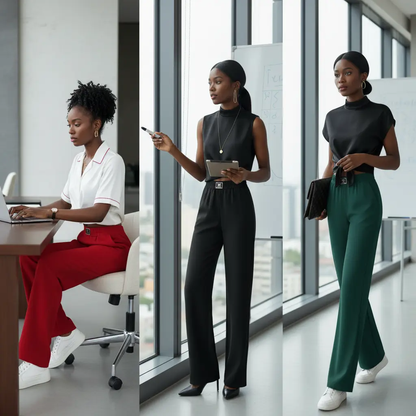 2025 High-Waist Wide-Leg Red Trousers for Women - Lightweight, Drapey Summer Casual Pants with Comfortable Fit GopickMart