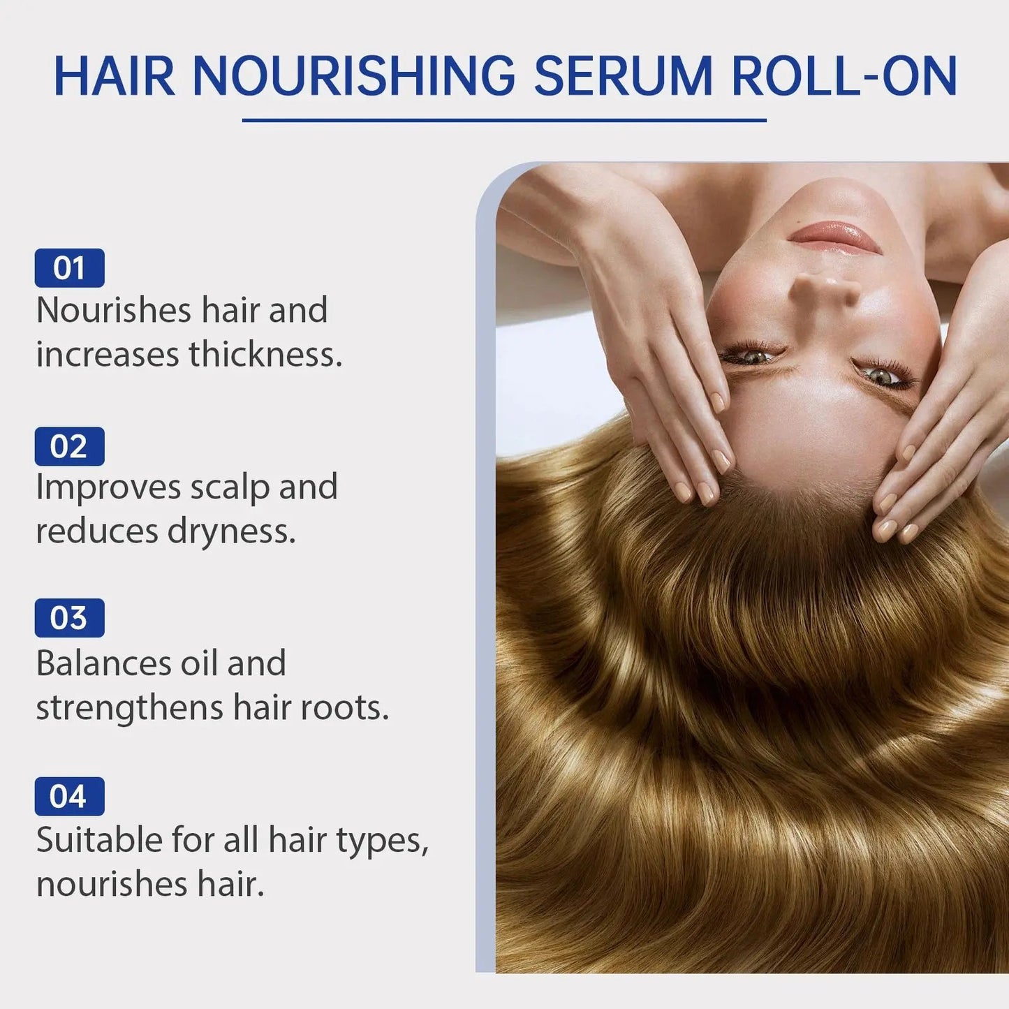 Premium Hair Growth Serum for Follicle Nourishment and Scalp Health - Essential Oil Roller for Smoothing Dry and Frizzy Hair