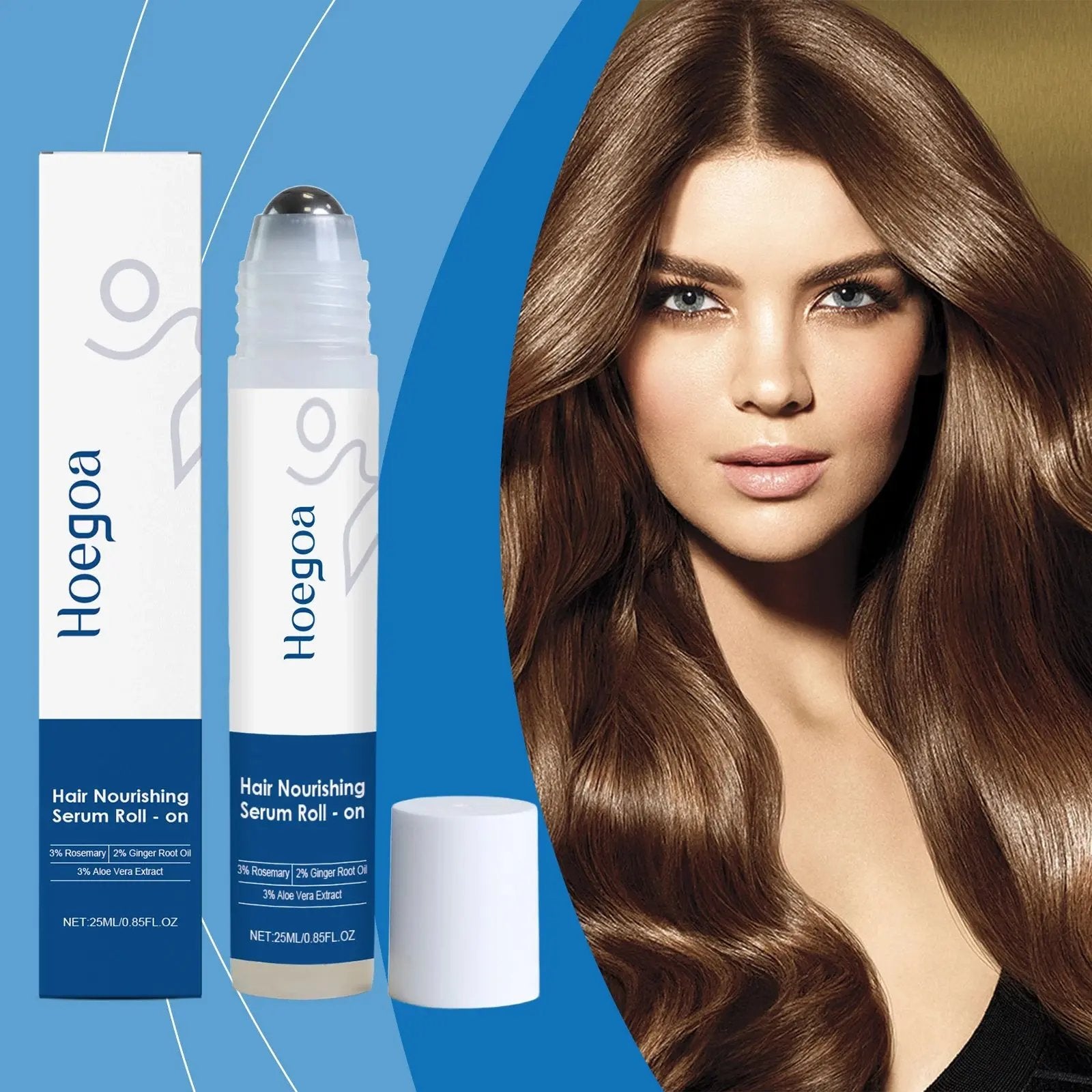 Premium Hair Growth Serum for Follicle Nourishment and Scalp Health - Essential Oil Roller for Smoothing Dry and Frizzy Hair